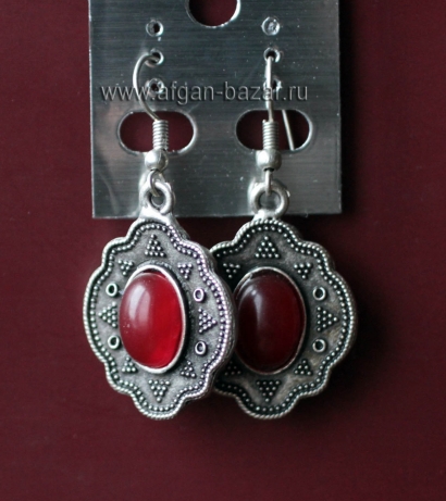 Серьги в казахском стиле. Afghan Vintage Kazakh Stile Tribal Earrings