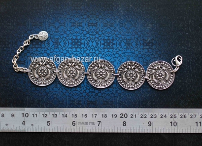 Браслет в восточном стиле - Vintage Oriental Ottoman Style Silver plated Turkish