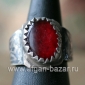 Афганский перстень с чернью и богемским стеклом (Kuchi Tribal Ring)