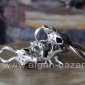 Кольцо в виде черепа антилопы Unusual Silver plated Tribal Boho Ring  shaped in 