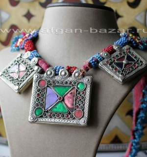 Старое афганское племенное колье,  украшения Кучи (Kuchi Tribal Jewelry)