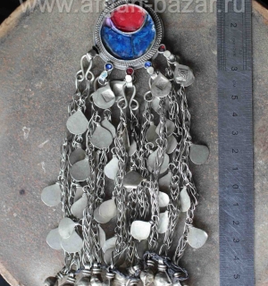 Афганская этническая подвеска-амулет, деталь костюма - Tribal Kuchi jewelry