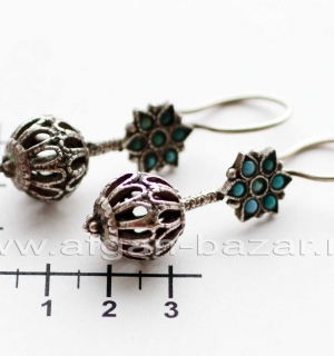 Афганские серьги в стиле племенных украшений Кучи (Kuchi Jewelry)