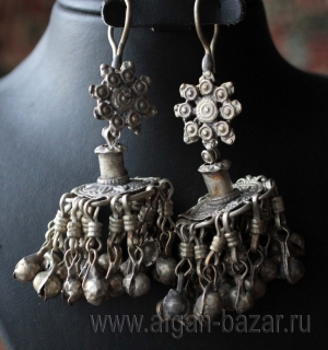 Старые кашмирские серьги. Пакистан (Кашмир) - племена Кучи (Kuchi jewelery), 20-