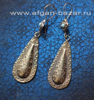 Серьги в казахском стиле. Пакистан, Пешавар, современная работа