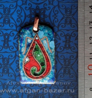 Александр Емельянов. кулон "Орнамент". Медь, горячая перегородчатая эмаль