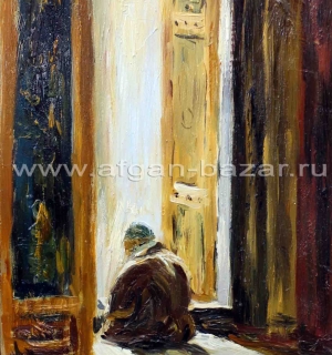 Александр Емельянов. Dua (молитва в мечети Султан Селим). Оргстекло, масло 