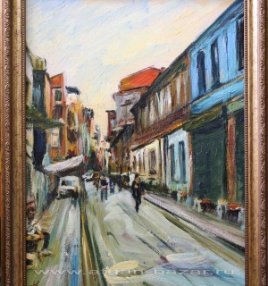 Александр Емельянов. İmrahor caddesi (улица в Стамбуле) Холст, масло  30/40 см 2