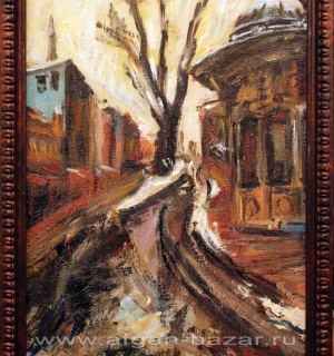 Александр Емельянов. Divan Yolu (Стамбул). Холст на картоне, масло 