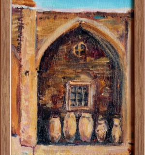 Александр Емельянов. Базар в Кашане, Иран. Холст на картоне, масло