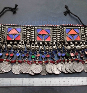Афганская нашейная повязка-чокер - племенные украшения Кучи (Tribal Kuchi Jewelr
