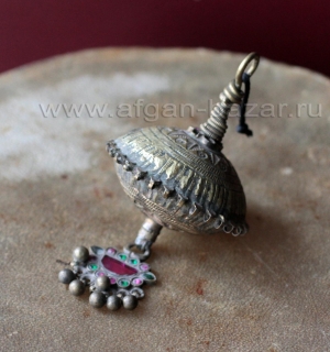 Деталь височной подвески (Kuchi tribal jewelry). Северо-западный Пакистан, долин