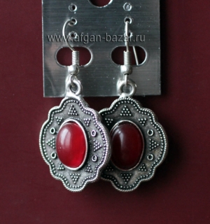 Серьги в казахском стиле. Afghan Vintage Kazakh Stile Tribal Earrings