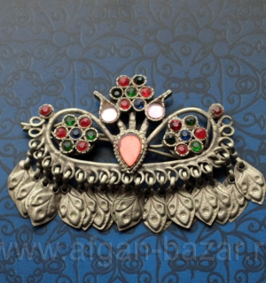 Заколка для волос с цветочным орнаментом - племенные украшения Кучи (Tribal Kuch